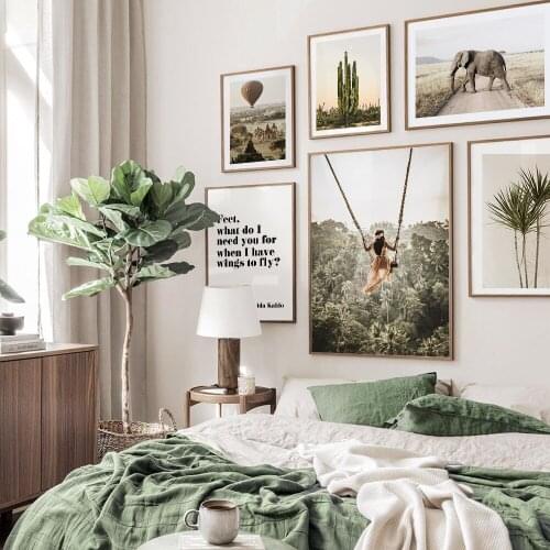 Sunset Landscape Painting Old Arch Print Canvas Nordic Wall Art Cactus Plant Poster Photography Picture Room Decor For Home Sofa