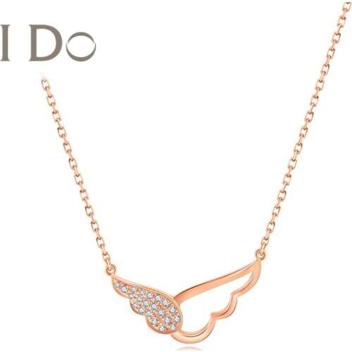 I Do Christmas 2020 trend Wings Series Fine Jewelry Genuine Diamond 18 K Gold Necklace Love Gift Christmas New Year