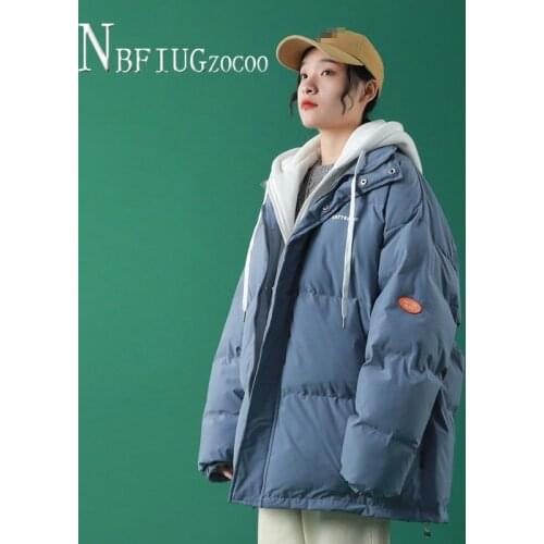 Fake Two Pieces Hooded Women Parkas Loose 2020 New Students Korean Thick Female Jacket