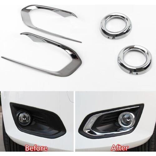 YAQUICKA ABS Auto Car Front Fog Light Lamp Frame Trim Covers Styling Fit For Ford Escort 2015-2016 Exterior Accessories