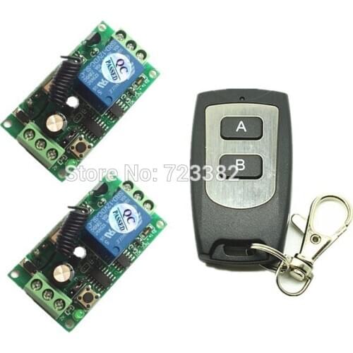 DC12V 24V Remote Control Switch Automatic Door Operators Receiver 2 Transmitter Learning Code Momentary Toggle Latched 315/433MH