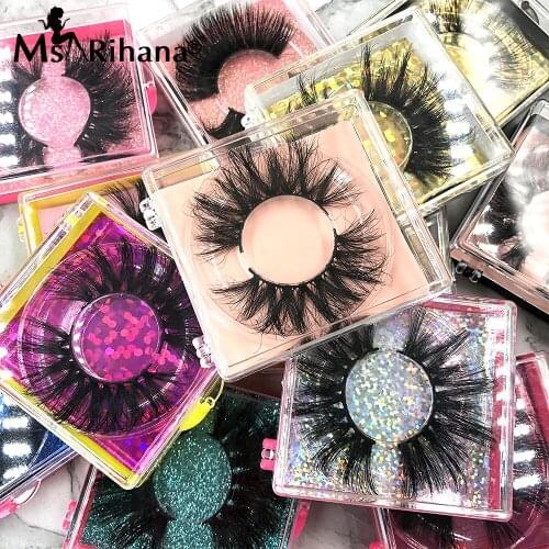 25MM Mink Lashes Vendors 10/20/30 Pairs Fluffy Natural 5D False Eyelashes Box Package Custom Logo 3D Eyelash Extension Supplies