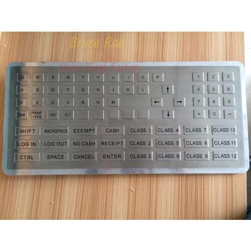 Custom 76 keys big size ATM keypad keycap shape button stainless steel panel mount industrial keyboard for toll station