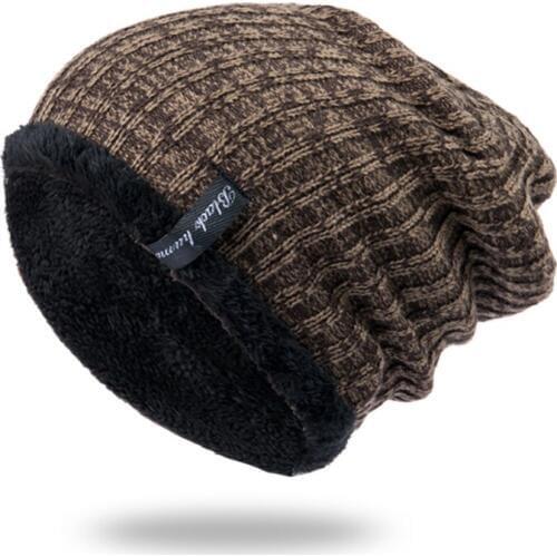 Winter Beanies Mens Plus Velvet Cotton Cap Autumn Warm Women Knit Hat Outdoor Plaid Striped High Quality Cotton Casual Bonnet