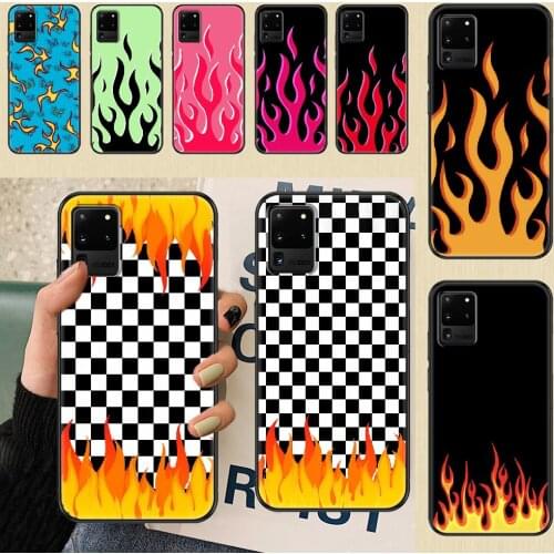 Flame Artistic Cool Fire Phone case For Samsung Galaxy Note 4 8 9 10 20 S8 S9 S10 S10E S20 Plus UITRA Ultra black silicone shell