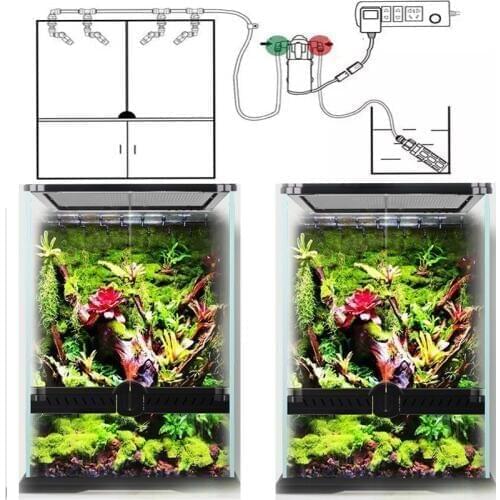 Reptiles Fogger Mist Sprinkler For Rainforest Tank Pet Humidification Cooling system Reptile Pet Terrarium Misting System