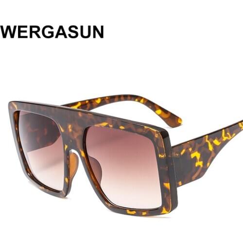 WERGASUN New Sunglasses Women Vintage Oversized Gradient Sun Glasses Shades Female Luxury Designer UV400 Sunglass