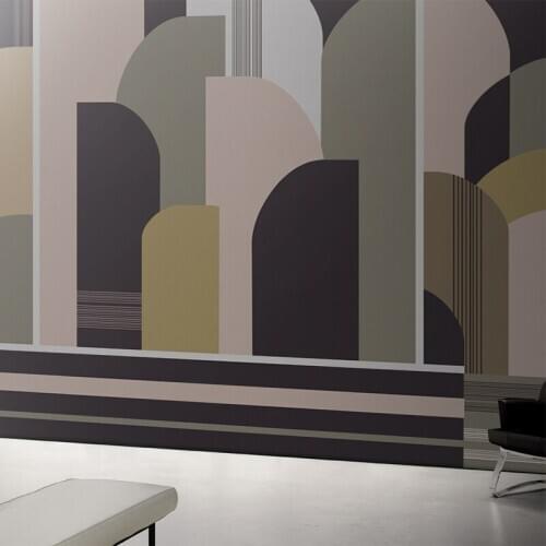 MASAR Modern minimalist geometric custom mural colorful creative wallpaper store apartment background wall paper Time and space