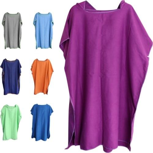 Microfiber Surf Changing Towel Poncho Robe With Hood, Hooded Bath Robe Towel