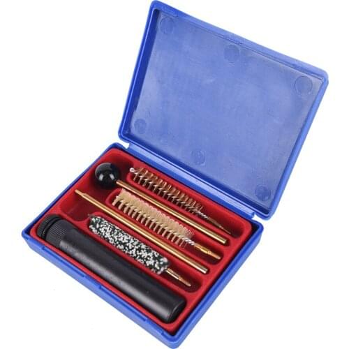 Universal 5 in 1 Gun Cleaning Tool Hand Shot Gun Clean Kit Set Pistol Pipe Mop Brush Rifle Accessory Maintenance With Case