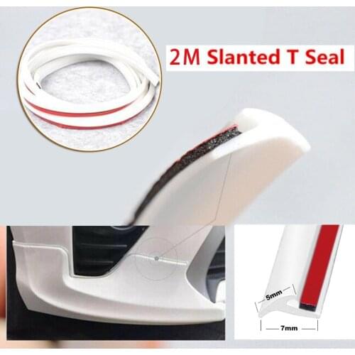Car Sealing Strip Hood Moulding Sealed T-Shape Trunk Edge White 2 Meter