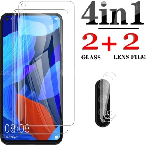 4in1 Protective Glass For Huawei y9 a y8p y7a y7p y6s y5p nova 5 t 7i 6se 7se Camera Screen Protector p smart s z pro Glass Film