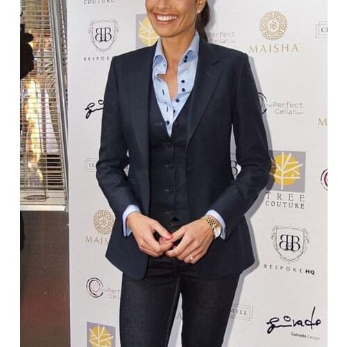 Lapel 3 Piece Women Ladies Business Office Tuxedos Formal Work Wear Suits Custom Made Bespoke 3 Piece