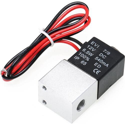 1pc DC12V 1/4'' 2 Ways Normally Closed Valve Pneumatic Aluminum Electric Solenoid Gas Water Air Valves 1/4" NPT Female Mayitr