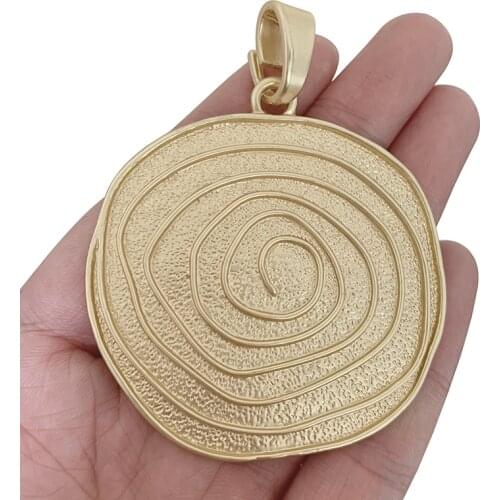 1 x Matt Gold Spiral Vortex Swirl Irregular Round Charms Pendants for Necklace Jewelry Making Accessories 74x58mm