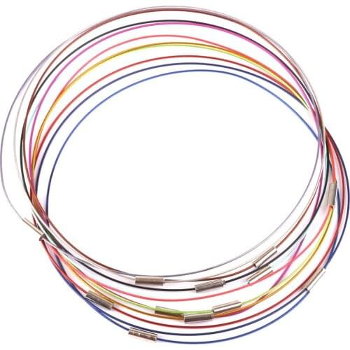12pcs Assorted Steel Memory Wire Cord Necklace Chokers Clasp Jewelry Makings