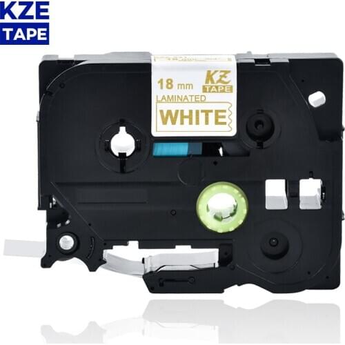 18mm Tze244 Gold on White Laminated Label Tape Cassette Cartridge label ribbon tze tape Tze-244 tze 244 tze244 for P-touch PT