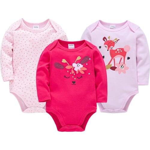 2021 Newborn Baby Girl Clothes 3 pcs/lot Soft Cotton Unicorn Boy Bodysuit Full Sleeve 0-12 months Overalls Toddlers Jumpsuit