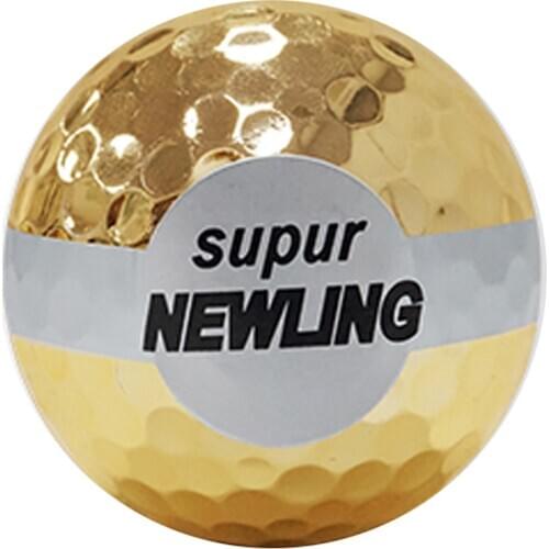 3 pcs Golf Balls Golf Colored Ribbon Balls Golf Opening Ball Golden Color Gift Ball