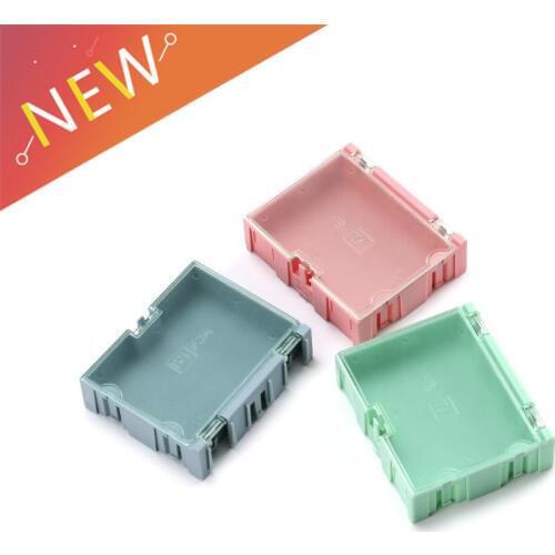 3pcs SMD SMT Component Container Storage Boxes Case Plastic Jewelry Electronic Case Tool Boxes Pink 75*63*21mm
