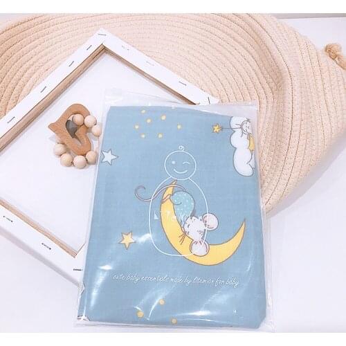 60*60CM Baby Bath Towels Cotton Gauze Flower Print NewBorn Baby Towels Soft Water Absorption Baby Bandana Scarf Multi-functional