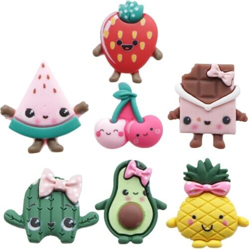 David accessories 7pcs/set 3D Resin Fruit Craft Supplies Arts for Bow Maker Flatback Crafts Bow-knot Mixed,1Yc12027