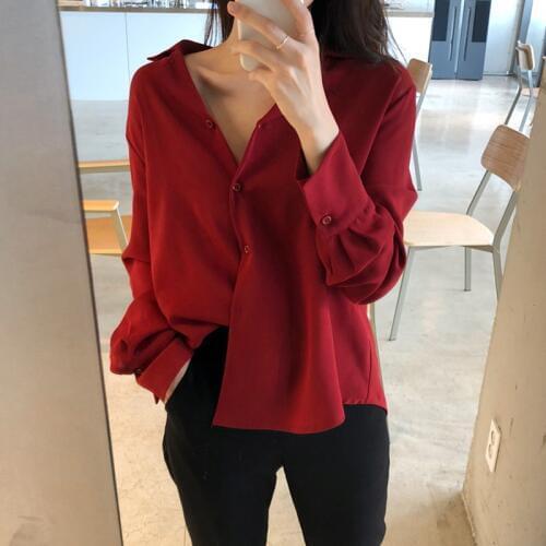 BGTEEVER Burgundy Blouses