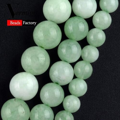 Burma Jades Natural Stone Round Spacer Beads For Jewelry Making Mineral Beads Diy Bracelets 6 8 10mm Pick Size 15"Strand