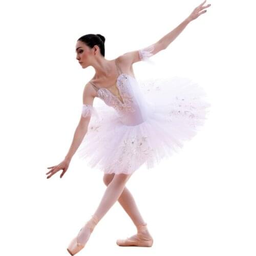White Spandex Leotard Pre-porfessional Ballet Tutu Girl and Woman Stage Performance Ballet Costumes Ballerina Dance Dress BLL022