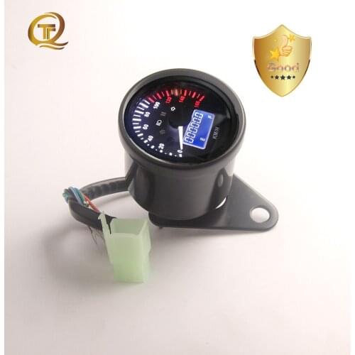 Motorcycle LCD Speedometer Pointer Digital Odometer LED Light Speed Meter Gauge Retro Fuel Gauges Instrument Signal Indicator