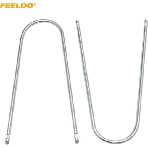 FEELDO 10Pcs Car Audio Video Stainless Steel Installation and Removal U-Style Auto Raio Tools #3761