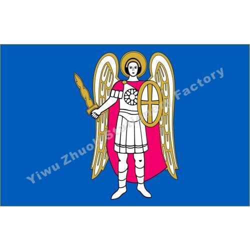 Ukraine Kyiv Kurovskyi of Flag 150X90cm (3x5FT) 120g 100D Polyester Double Stitched High Quality Banner Free Shipping