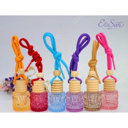 FS01-4ml High-grade Car Hanging Perfume Bottle Glass Cosmetic 7 Color Light Transparent Small Bottle 100PCS/LOT