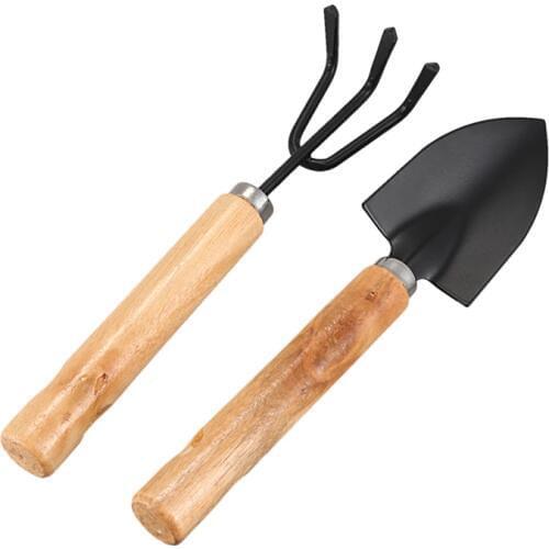 GTBL Plant Garden Mini Tools Gardening Spade Shovel Rake Set 2 in 1