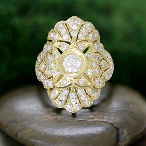 2 Style Dainty Vintage Hollow Zircon Rings For Women Luxury Silver/Gold Color Female Jewelry Party Accessories Birthday Gifts