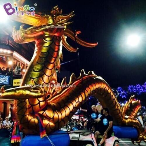 Exquisite Craft 8x1.5x3.5 meters inflatable gloden dragon for event decoration / giant dargon balloon toys