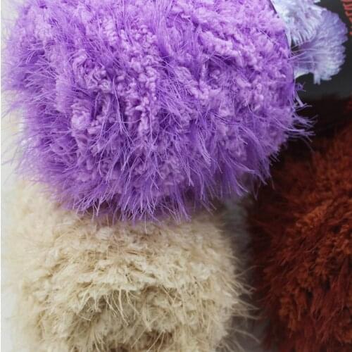 Coral mink velvet phoenix down wool feather flower velvet phoenix tail velvet long hand-woven baby wool 100g yarn chunky thick