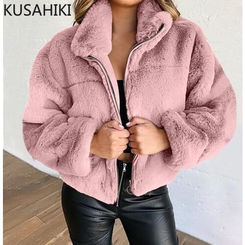 KUSAHIKI Women's Jackets With Fur