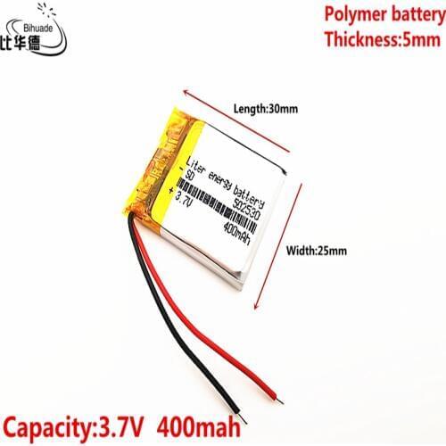 Free shipping) 3.7V 502530 400 mah lithium-ion polymer battery quality goods quality of CE FCC ROHS certification authority