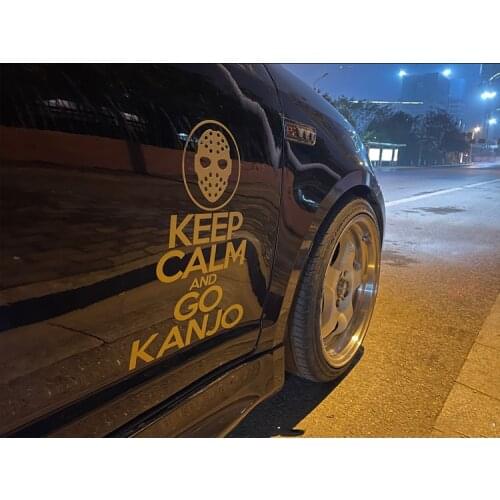 LuLuSticker #225 Japan JDM Street Racing Rear Windshield Keep Calm and Go Kanjo Reflective Car Stickers and Decals