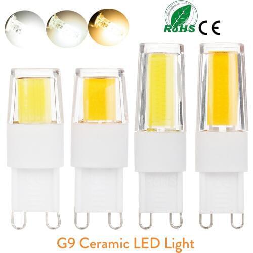 Mini G9 LED Light COB Bulbs Silicone + Ceramics Crystal Chandelier Lamp Ultra Bright 4W 6W AC 110V 220V Replace Halogen 40W 60W