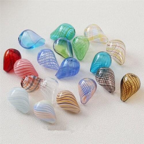 Min order 20pcs/lot color pattern print geometry Water droplets shape glass beads diy jewelry earring/garment pendant accessory