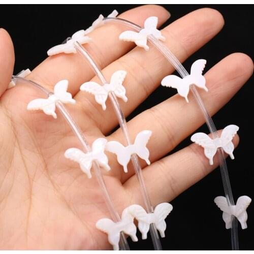 5pcs/lot Fashion Butterfly Shell Beads Natural Seawater Shell Loose Beaded for Making DIY Jewerly Necklace Accessories 13x20mm