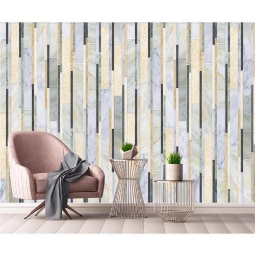 Custom 3D mural wallpaper modern simple marble geometric Mosaic bedroom background wall decorative painting