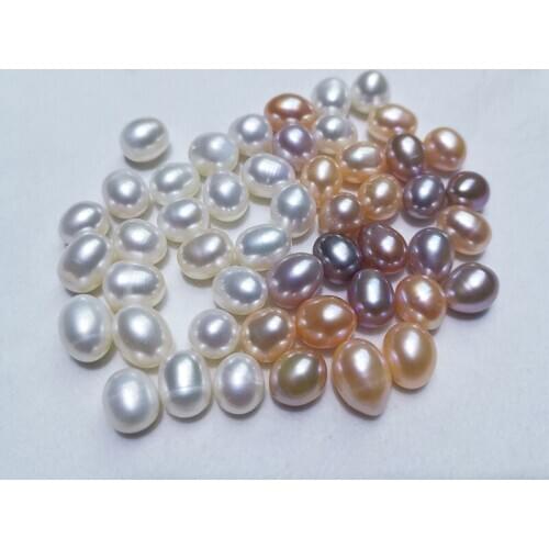 Natural Freshwater Pearl Rice Shape Size 9-10mm Loose Beads for Jewelry DIY Accessories