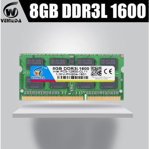 VEINEDA 8 gb ddr3l computer Laptop DDR3L DDR3 4GB 1600MHz PC3-12800 1.35V SO-DIMM Non-ECC