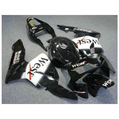 100%New Injection fairings for pe CBR600RR F5 03 04 CBR 600 RR 03-04 CBR600 2003 2004 WEST white black fairing kit