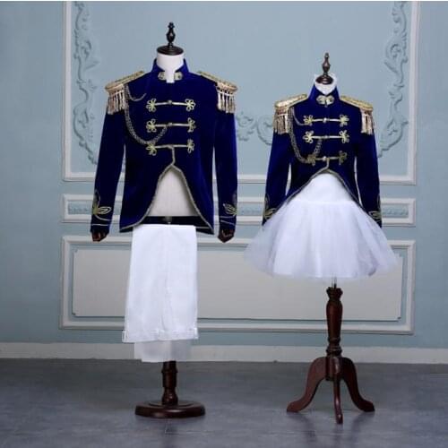 Couple Stage Performance Clothing Shoot Suits Navy Stage Performance Team Clothig For Woman Man Army Band Uniform