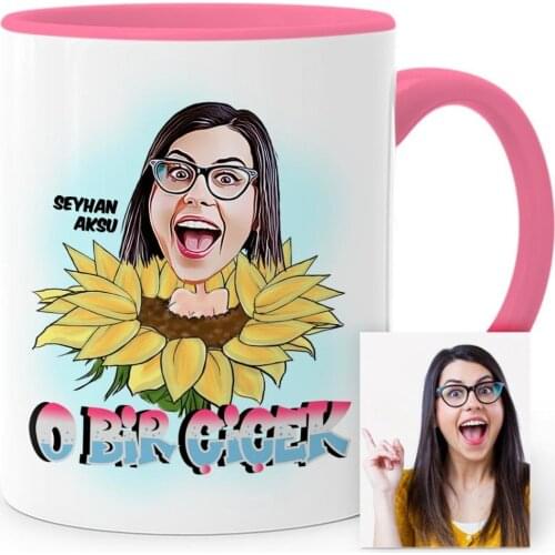 Personalized Custom Women Day Theme Cartoon Pink Mug Cup-1