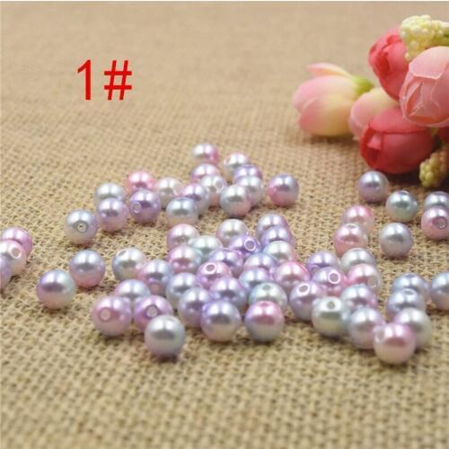 3/4/5/6/8mm Multicolor With holes Round Imitation Garment Pearl For DIY Art Necklace Fashion Jewelry Making Accessories 1